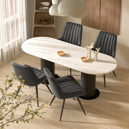 Eetkamerstoelen, Set van 2/4/6, Keukenstoelen, Gestoffeerde Stoelen met Metalen Poten, Woonkamerstoel met Rugleuning en Zitkussen, voor Eetkamer, Receptie Stoel, Kantoor