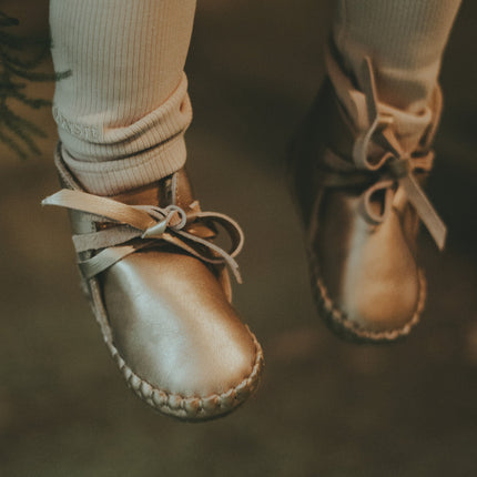 Pina Exclusive Booties | Champagne Metallic Leather