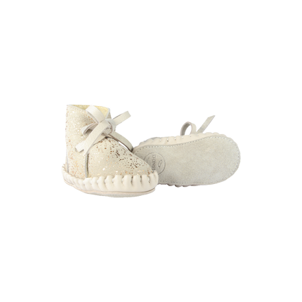 Pina Exclusive Booties | Cream Metallic Suede