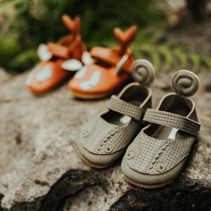 Amigu Shoes | Chameleon | Stone Square Stamped Nubuck