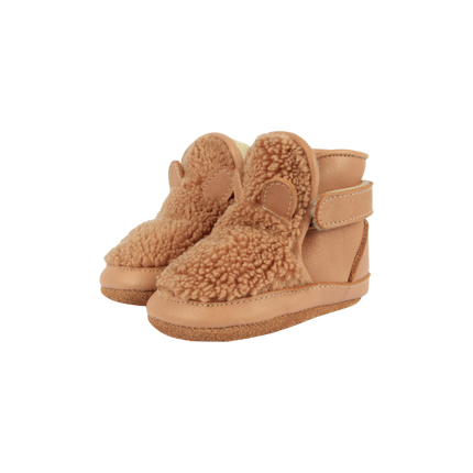Richy Booties | Teddy Bear | Light Maple Curly Faux Fur