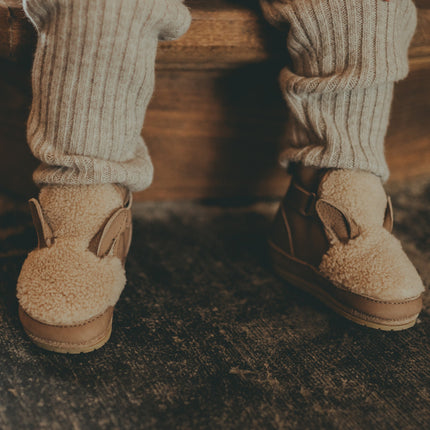 Richy Booties | Alpaca | Beige Curly Faux Fur
