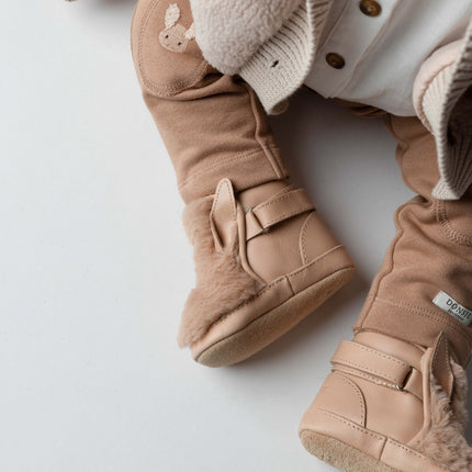 Richy Booties | Fluffy Bunny | Warm Beige Soft Faux Fur