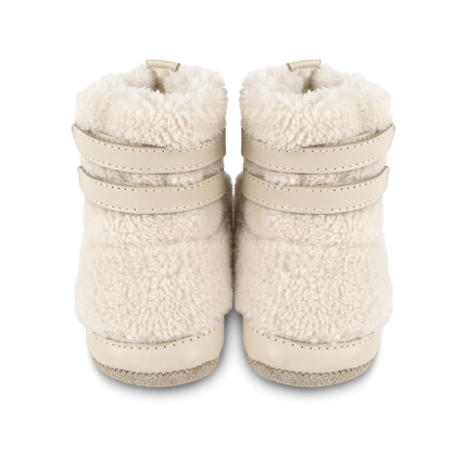 Larisso Booties | Off White Curly Faux Fur