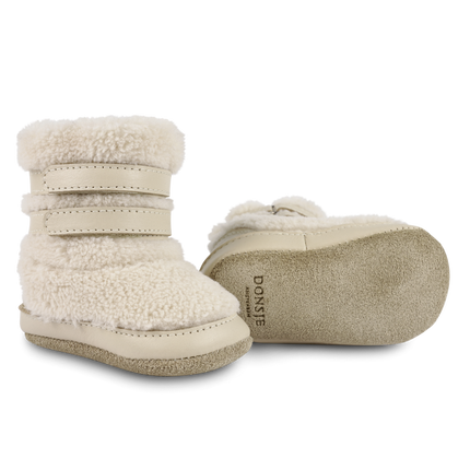 Larisso Booties | Off White Curly Faux Fur