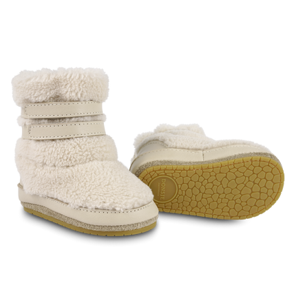 Larisso Booties | Off White Curly Faux Fur