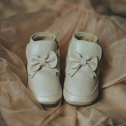 Cubow Booties | Off White Metallic Leather