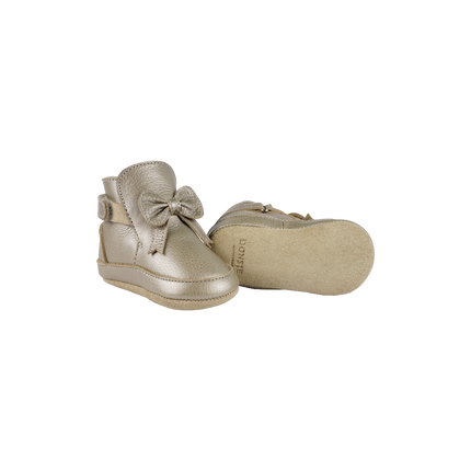 Cubow Booties | Champagne Metallic Leather