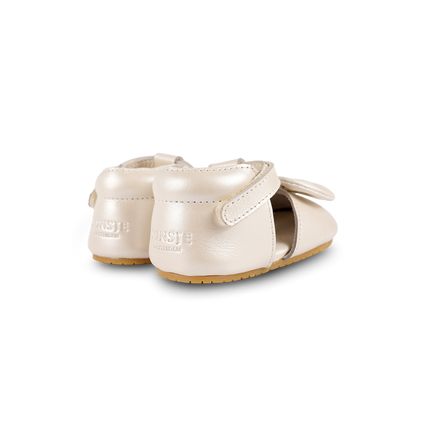 Meau Shoes | Off White Metallic Leather