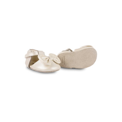 Meau Shoes | Off White Metallic Leather