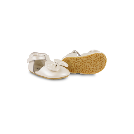 Meau Shoes | Off White Metallic Leather