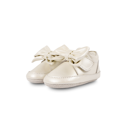 Mileau Sneakers | Off White Metallic Leather