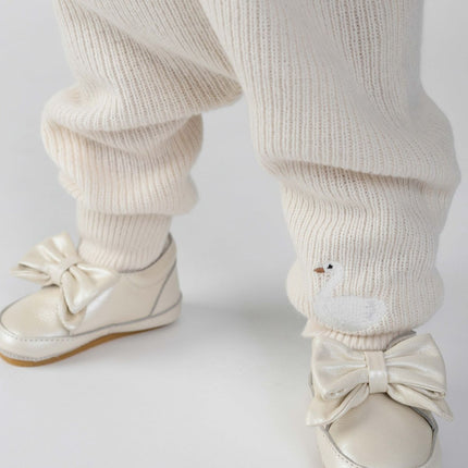 Mileau Sneakers | Off White Metallic Leather