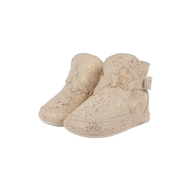 Diena Booties | Shooting Star | Cream Metallic Suede