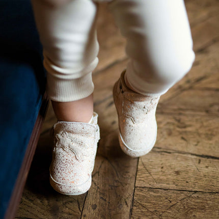 Diena Booties | Shooting Star | Cream Metallic Suede