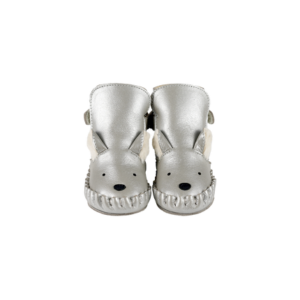 Smikki Booties | Polar Fox | Silver Grey Metallic Leather