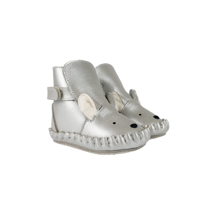Smikki Booties | Polar Fox | Silver Grey Metallic Leather