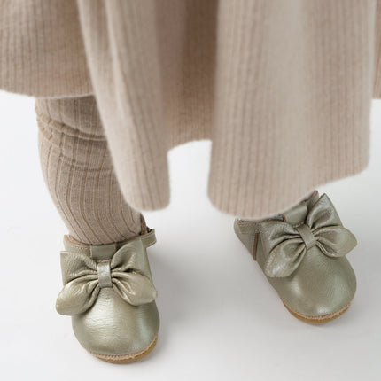 Celie Shoes | Champagne Metallic Leather