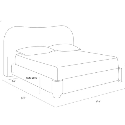 Sunpan Knowles Bed - King - Eclipse White