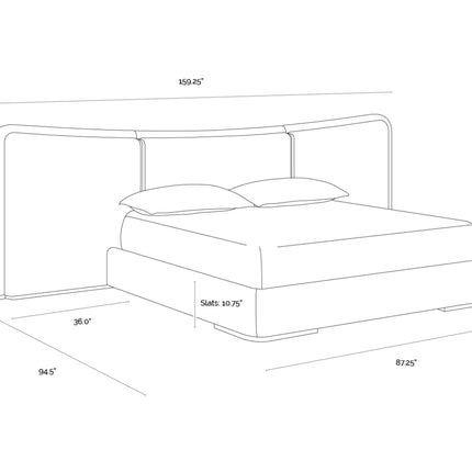 Sunpan Clarimond Bed - King - Hailey Moon / Meg Taupe