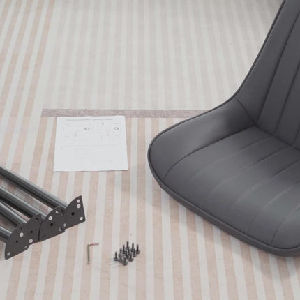 Eetkamerstoelen, Set van 2/4/6, Keukenstoelen, Gestoffeerde Stoelen met Metalen Poten, Woonkamerstoel met Rugleuning en Zitkussen, voor Eetkamer, Receptie Stoel, Kantoor