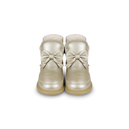 Cemilla Shoes | Champagne Metallic Leather