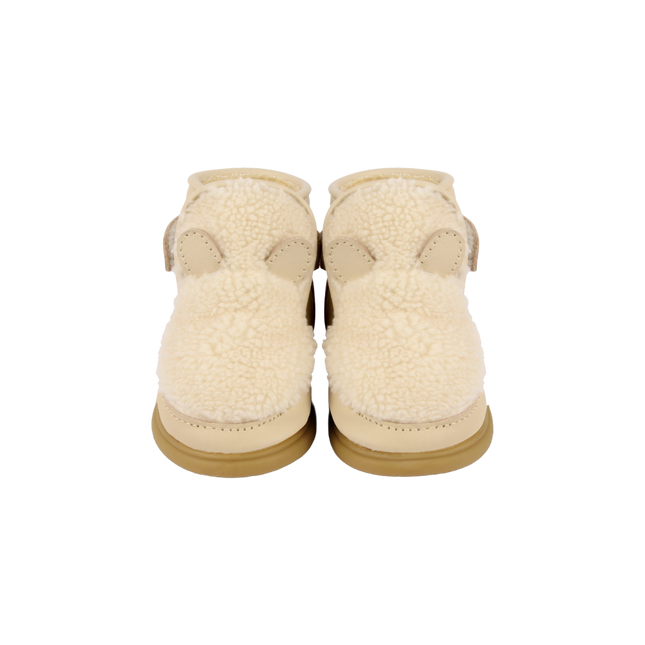 Roumi Shoes | Polar Bear | Off White Curly Faux Fur