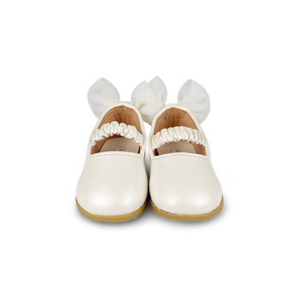 Taatie Ballerinas | Kinderschoenen | Off White Metallic Leather