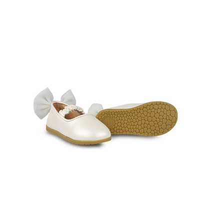 Taatie Ballerinas | Kinderschoenen | Off White Metallic Leather
