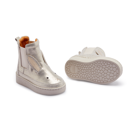 Kheera Boots | Kinderlaarzen | Bunny | Silver Metallic Leather