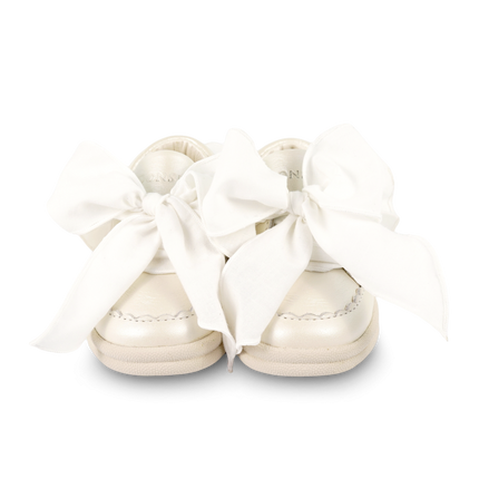 Niene Sneakers | Kindersneakers | Off White Metallic Leather