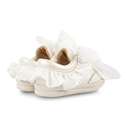 Niene Sneakers | Kindersneakers | Off White Metallic Leather