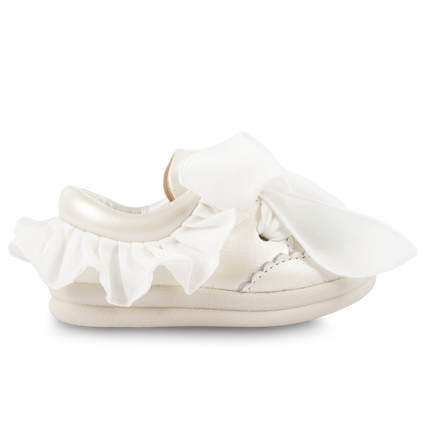 Niene Sneakers | Kindersneakers | Off White Metallic Leather