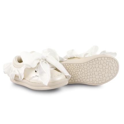 Niene Sneakers | Kindersneakers | Off White Metallic Leather