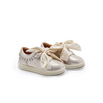 Pexley Sneakers | Kindersneakers | Silver Metallic Leather