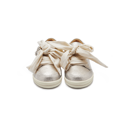 Pexley Sneakers | Kindersneakers | Silver Metallic Leather