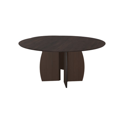 Duo-Couchtisch aus massiver Eiche, Walnut Brown - rund - Mondgestell