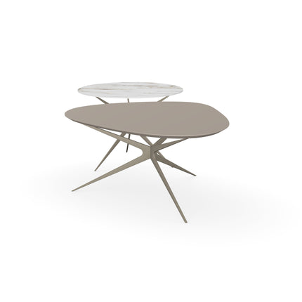 Fenix/Keramik-Duo-Couchtisch - Tropfenform - Obit-Gestell