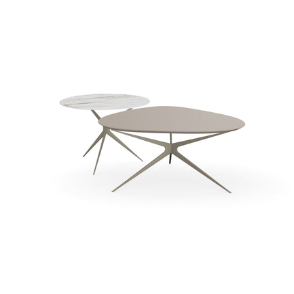 Fenix/Keramik-Duo-Couchtisch - Tropfenform - Obit-Gestell