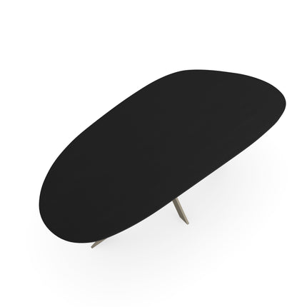 Couchtisch aus massiver Eiche, Schwarz - organische Form B - Matrix-Gestell