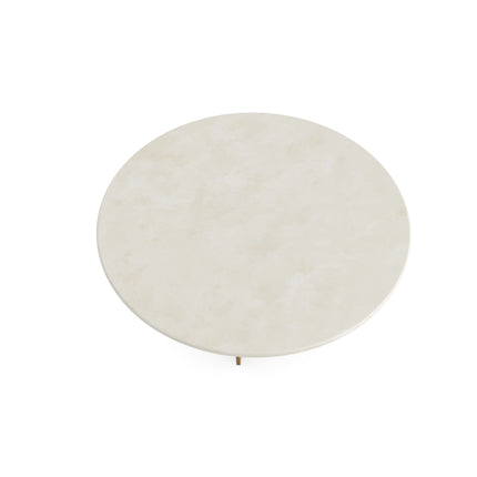 Beton-Couchtisch Creamy White - Rund - Mond-Gestell