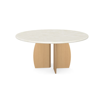 Beton-Couchtisch Creamy White - Rund - Mond-Gestell
