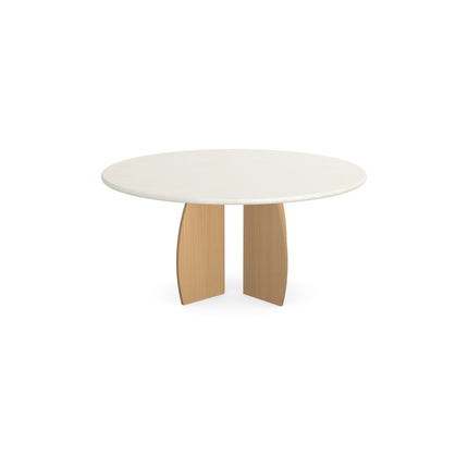 Beton-Couchtisch Creamy White - Rund - Mond-Gestell