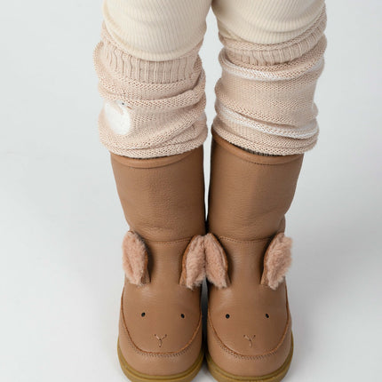 Wadudu Exclusive Boots | Fluffy Bunny | Hazelnut Leather