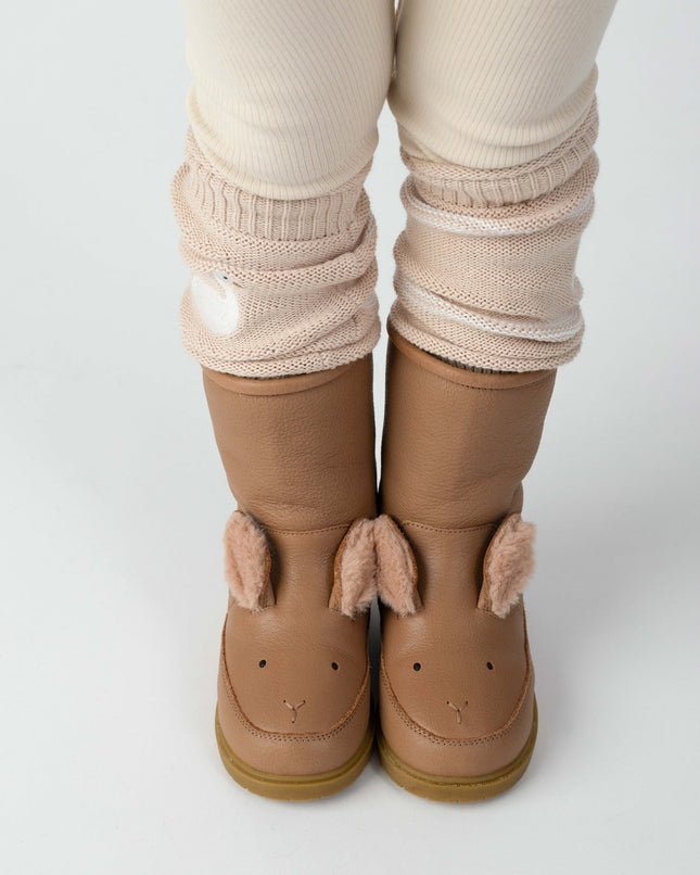 Wadudu Exclusive Boots | Fluffy Bunny | Hazelnut Leather