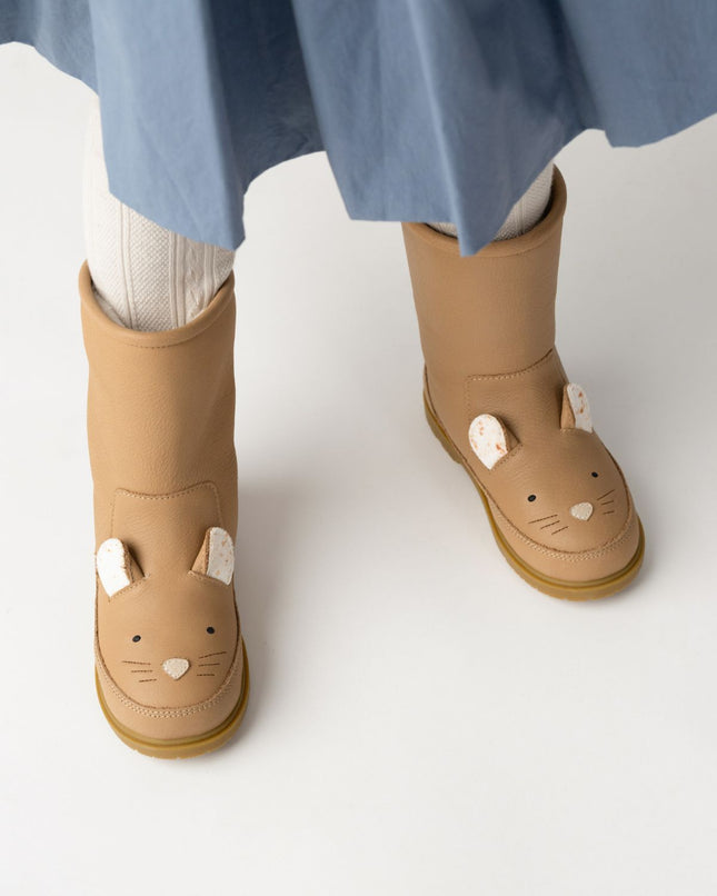 Wadudu Exclusive Boots | Kinderlaarzen | Mouse | Beige Leather