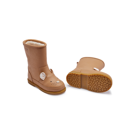 Wadudu Exclusive Boots | Kinderlaarzen | Mouse | Beige Leather