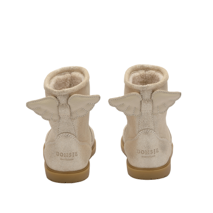 Angela Boots | Wings | Silver Metallic Leather