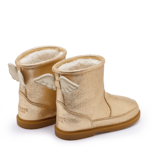 Angela Boots | Wings | Gold Metallic Leather