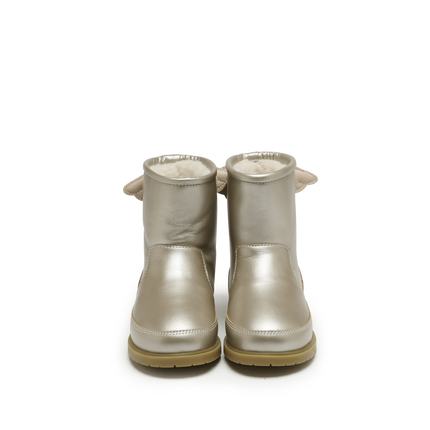 Angela Boots | Wings | Off White Metallic Leather